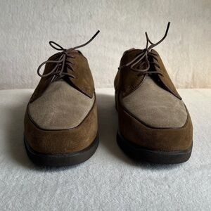 Hush Puppies Suede Oxfords, Camel & Tan, Size 9